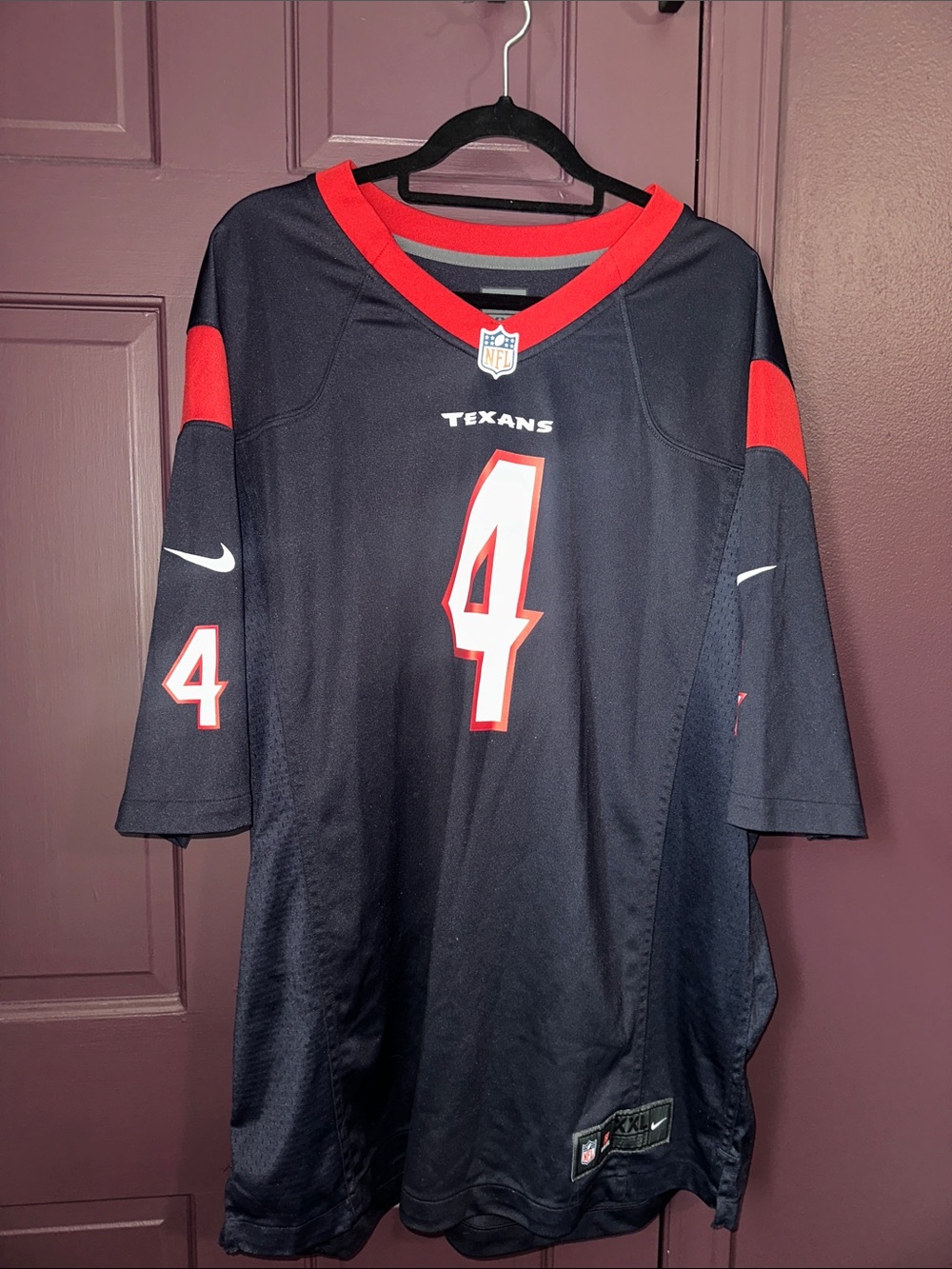 Nike Texans #4 Deshaun Watson Men's Football Jersey